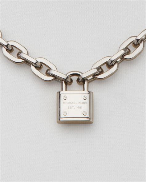 michael kors necklace silver|michael kors chain link necklace.